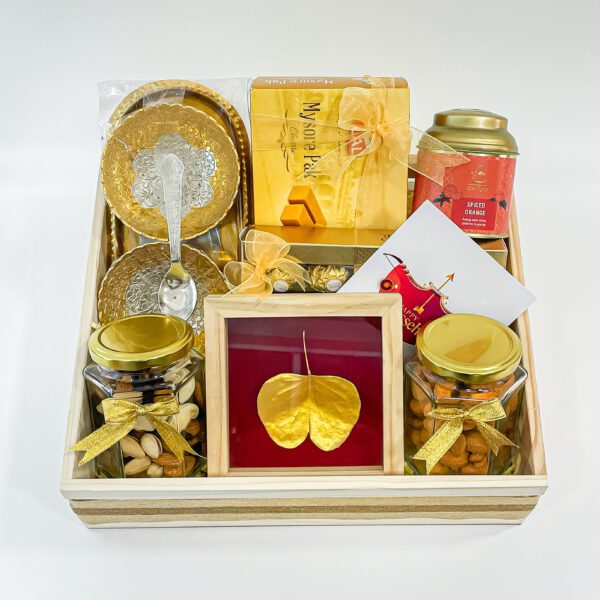 Cherish the Bond with Unique Karwa Chauth Gifts including Golden palm leaf photo frame, Roasted Cashews and More - Image 4