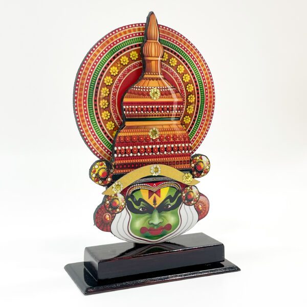 Handcrafted wooden Kathakali stand - Large - (L 2.25 x W 5.25 x H 9.25 inches) - Image 3