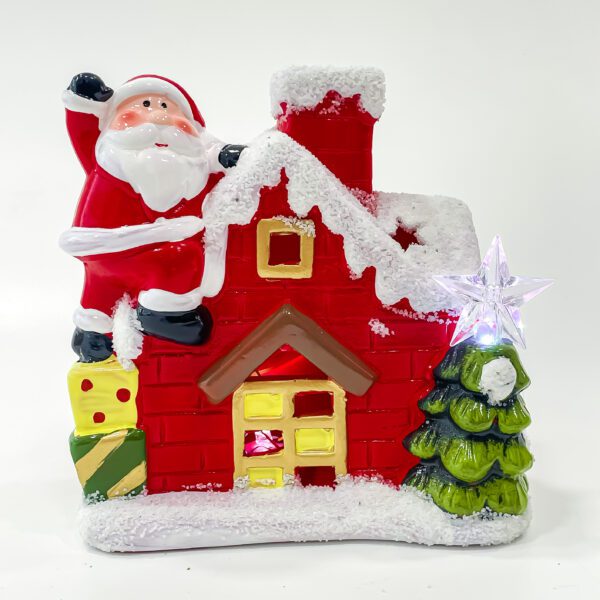 Red Ceramic Christmas House - Festive Décor for the Holidays | WxLxH (5.5x3x5.5) - Image 2