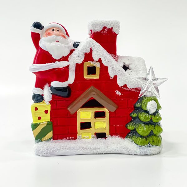 Red Ceramic Christmas House - Festive Décor for the Holidays | WxLxH (5.5x3x5.5) - Image 4