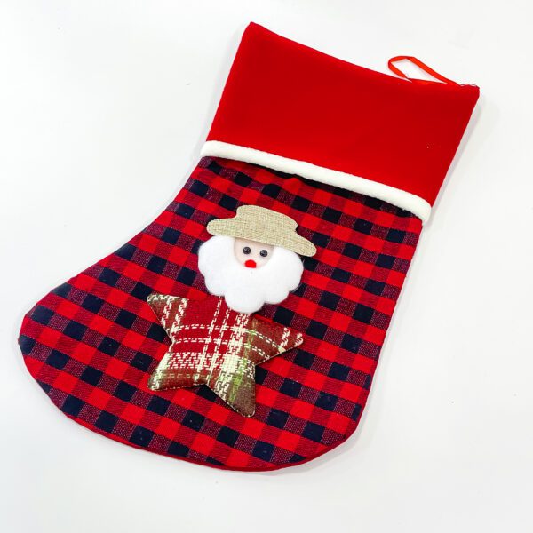 Festive Decor Delight with Velvet Bliss Red Christmas Stockings 8x13.5 (2 nos) - Image 2