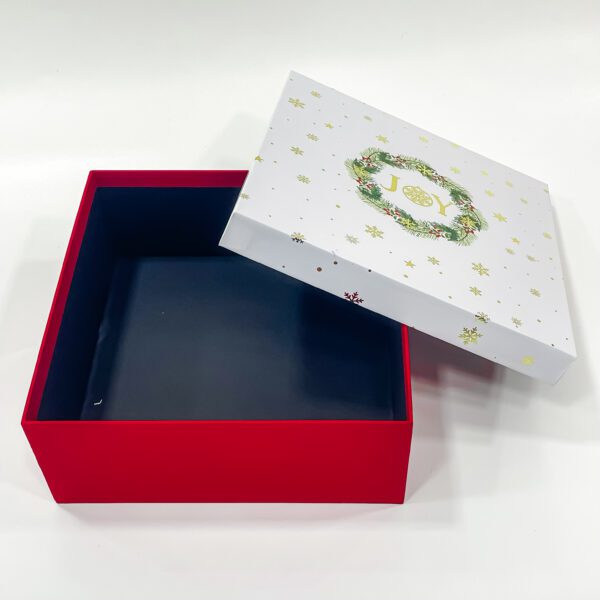 Christmas Empty Gift Boxes with Text Joy on Gold Foil Printed Smart Board Material Boxes 9x9x3.5 Inches - Image 4