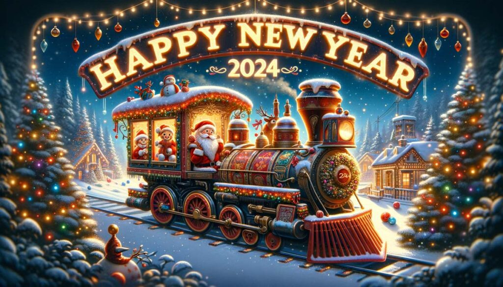 Happy New year Xmas Train