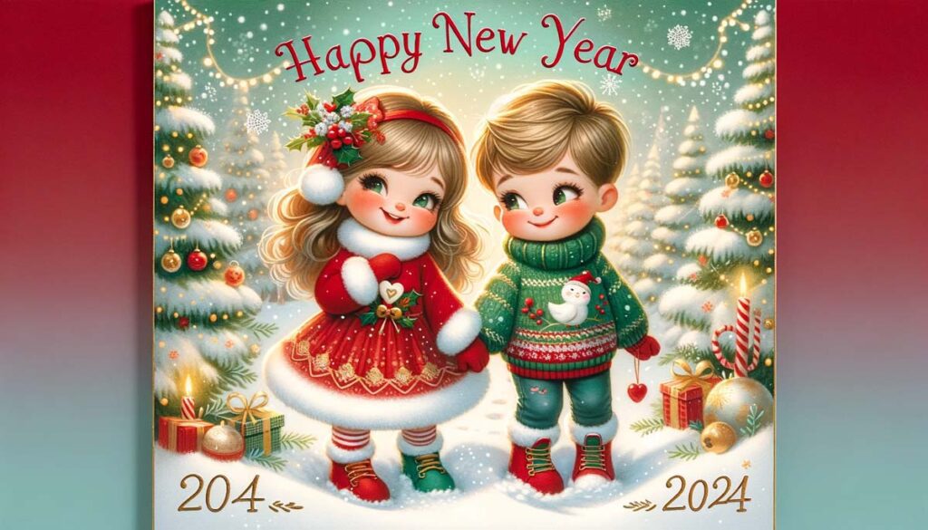 Happy New year Girl and Boy