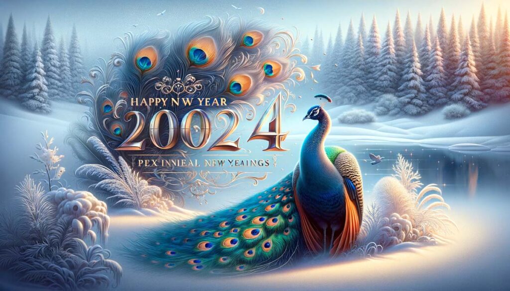 Happy New year peacock