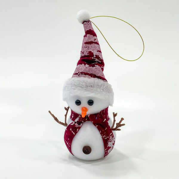 Cheerful snowman plush decor for christmas tree decoration (5 x 2.5 x 8) x 3 nos - Image 3