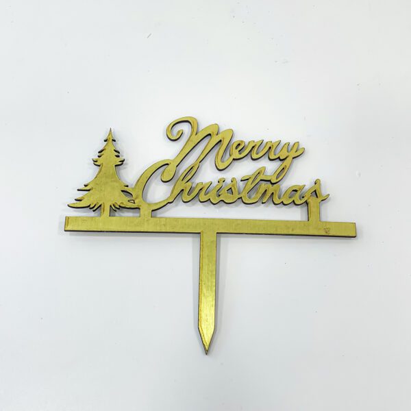 Festive cheer for your cake decoration with a Merry Christmas cake topper (3 nos) - Image 2