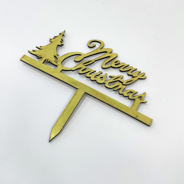 Festive cheer for your cake decoration with a Merry Christmas cake topper (3 nos) - Image 3