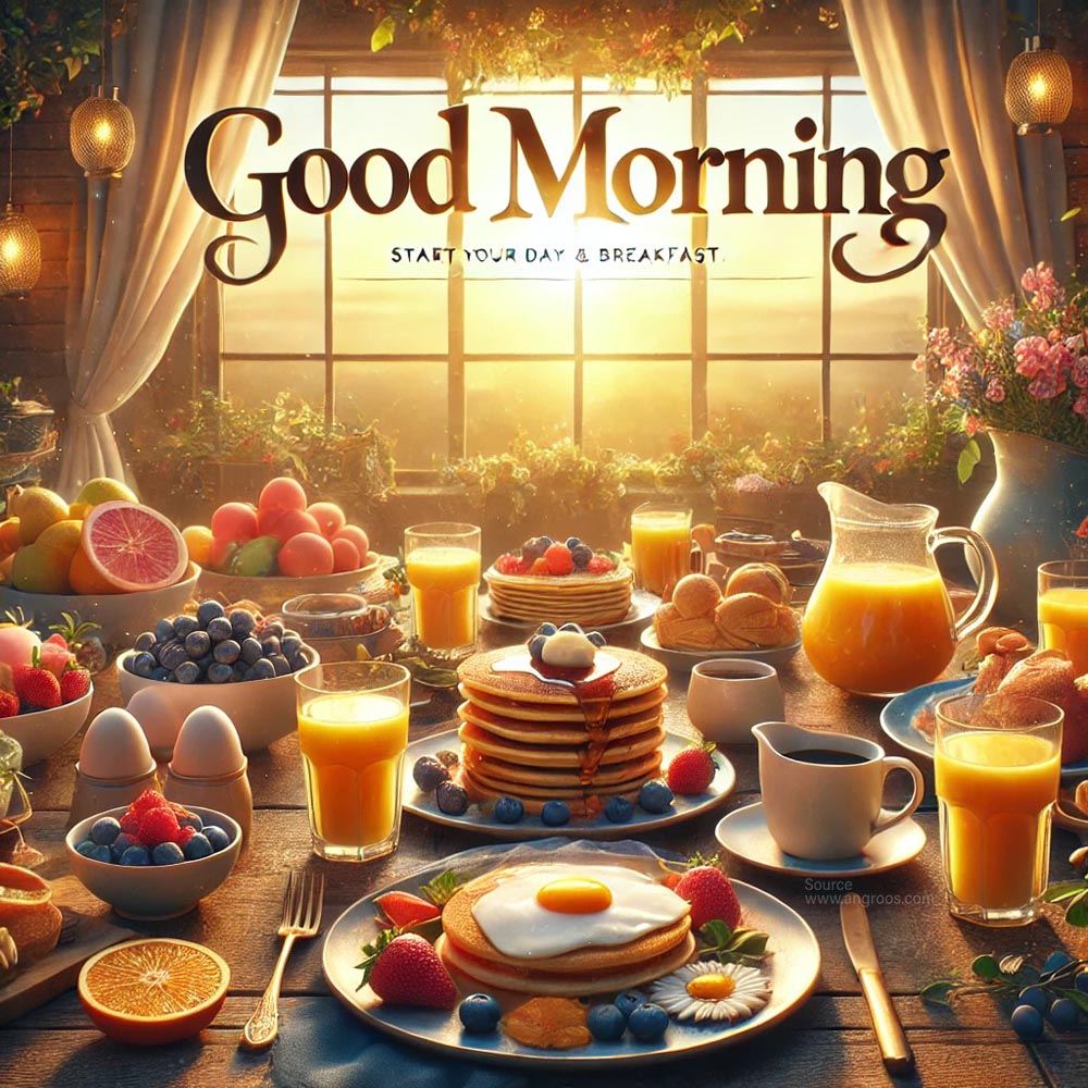 good morning image featuring a delicious breakfast India's Favourite Online Gift Shop