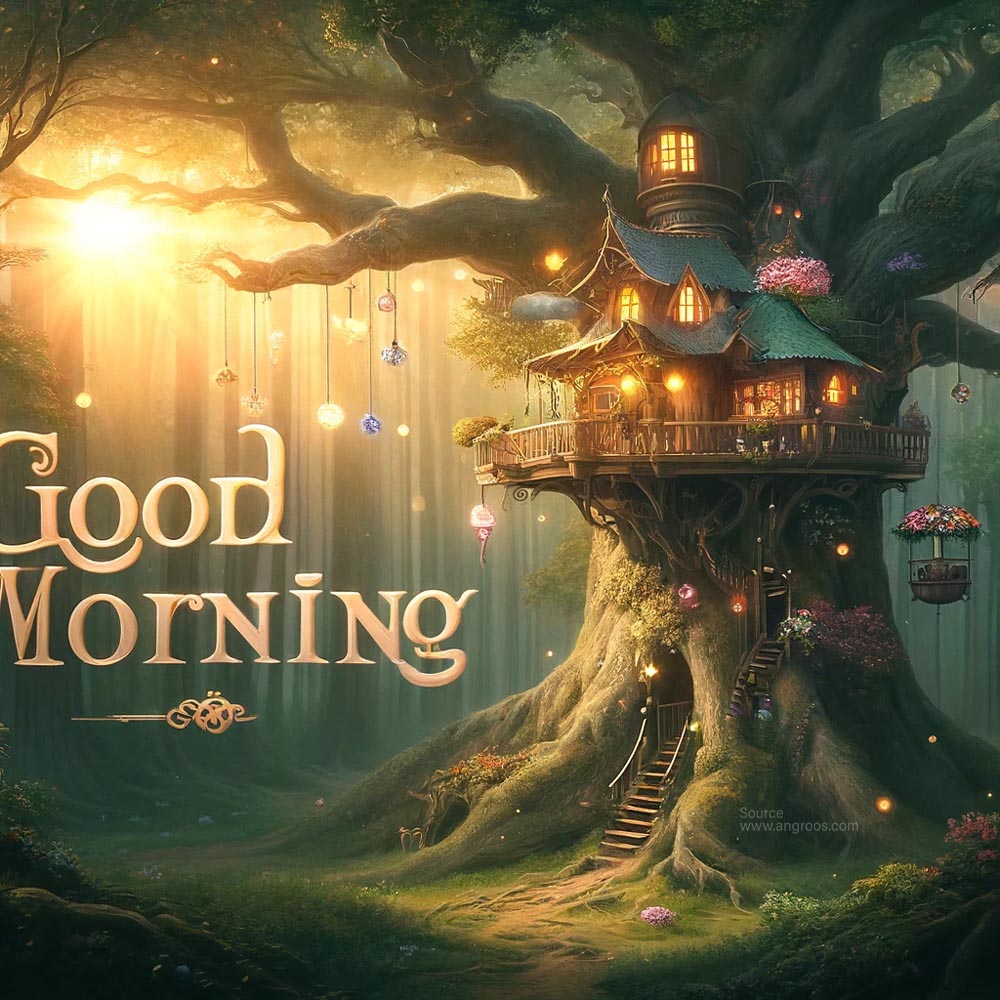 good morning wish image featuring an enchanting morning scene India's Favourite Online Gift Shop