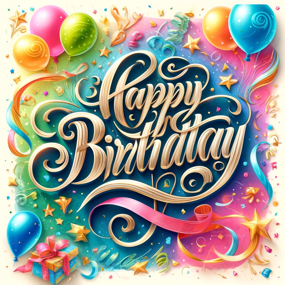 A beautifully decorated birthday greeting card India's Favourite Online Gift Shop