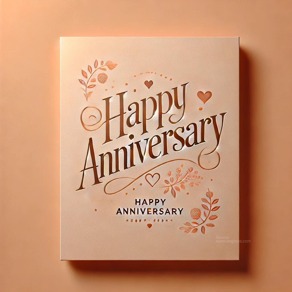 anniversary greeting card design with a peach background India's Favourite Online Gift Shop