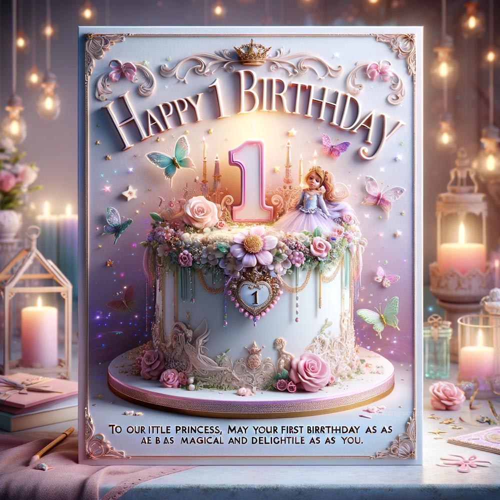 beautifully decorated 1st birthday cake India's Favourite Online Gift Shop