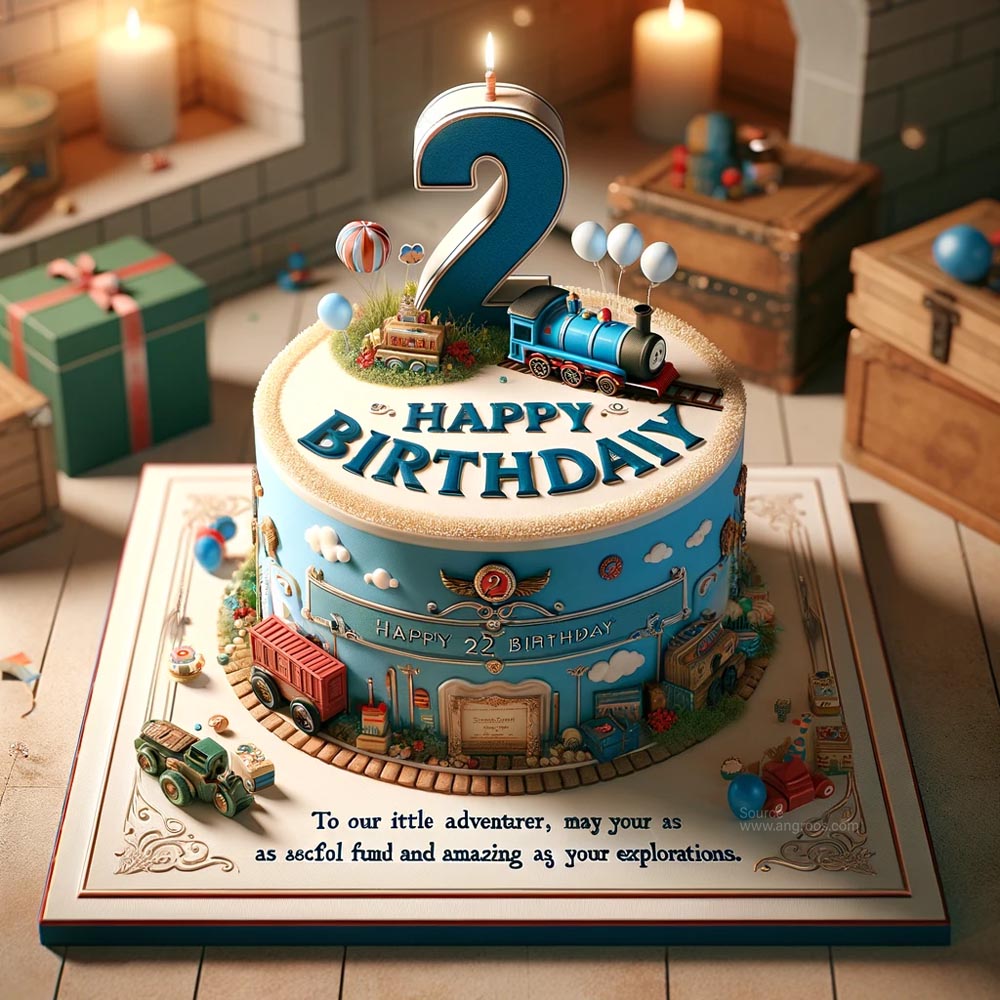 beautifully decorated 2nd birthday cake India's Favourite Online Gift Shop