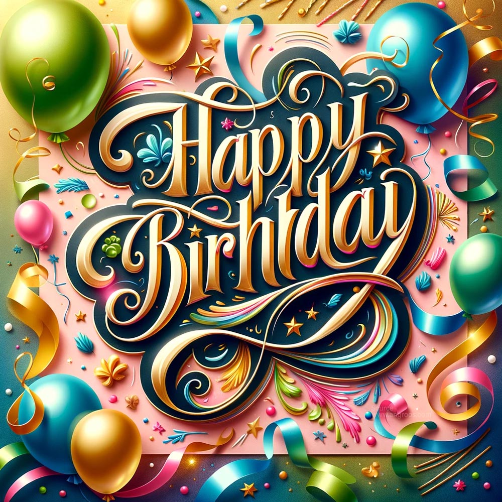 birthday greeting card with the text Happy Birthday India's Favourite Online Gift Shop