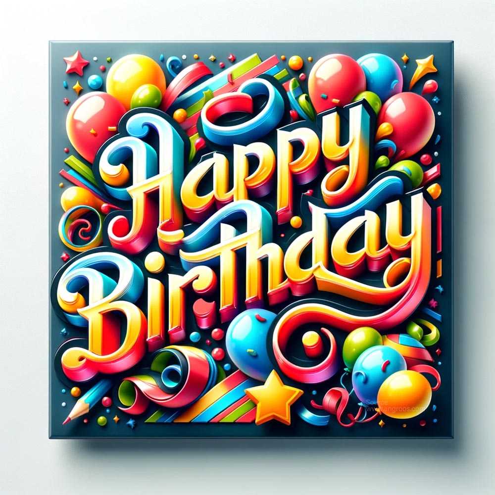 colorful and glossy birthday greeting card India's Favourite Online Gift Shop