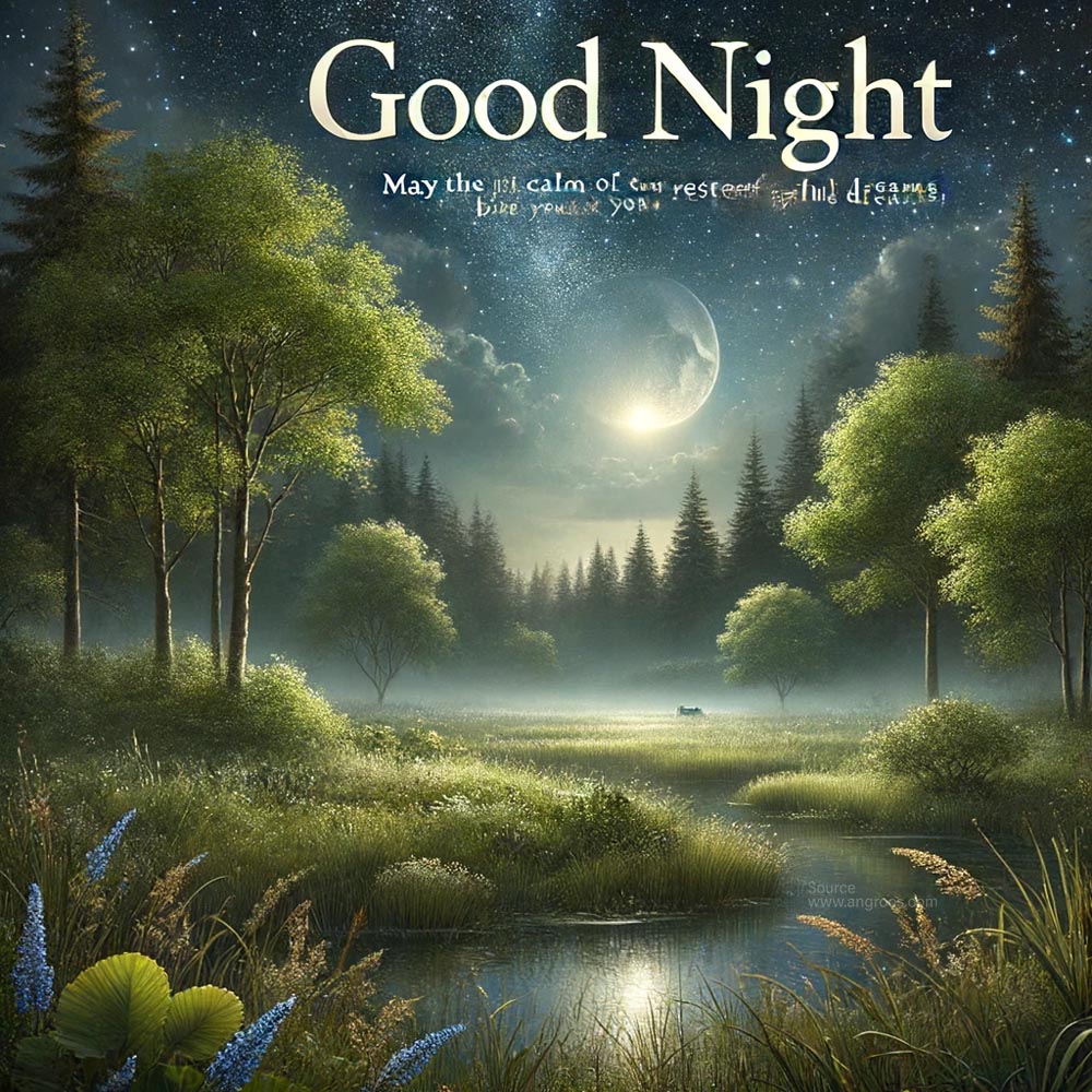 good night wish image featuring a tranquil forest glade under a starry night sky 1 India's Favourite Online Gift Shop