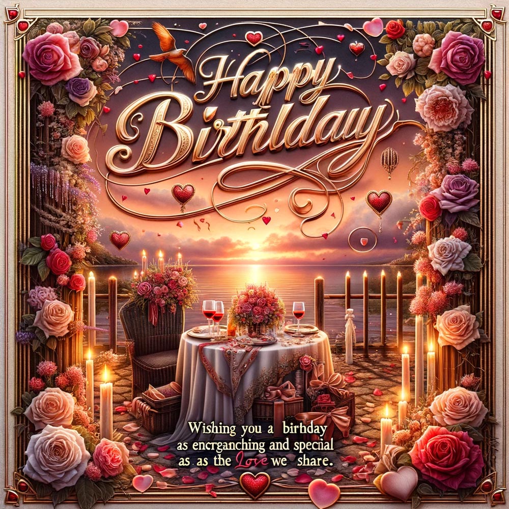 unique and ultra realistic birthday greeting card with a romantic design India's Favourite Online Gift Shop