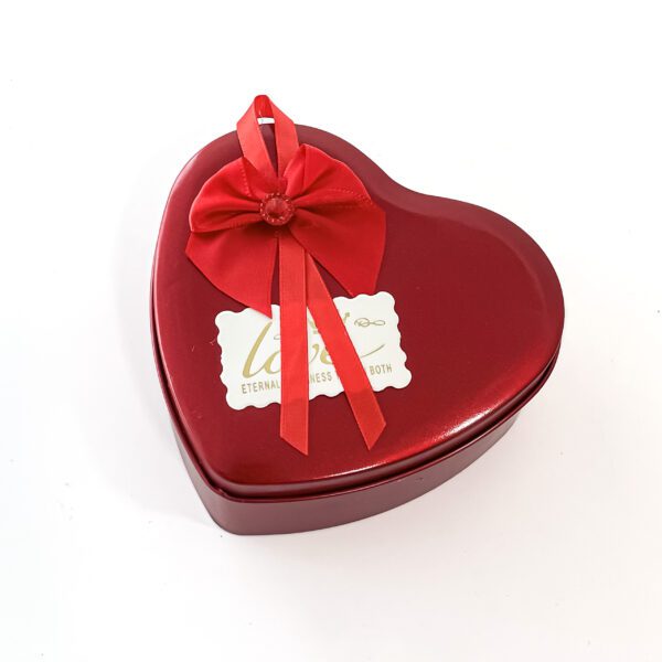 Captivating heart shape metal box with florona red rose and small teddy bear - Image 4