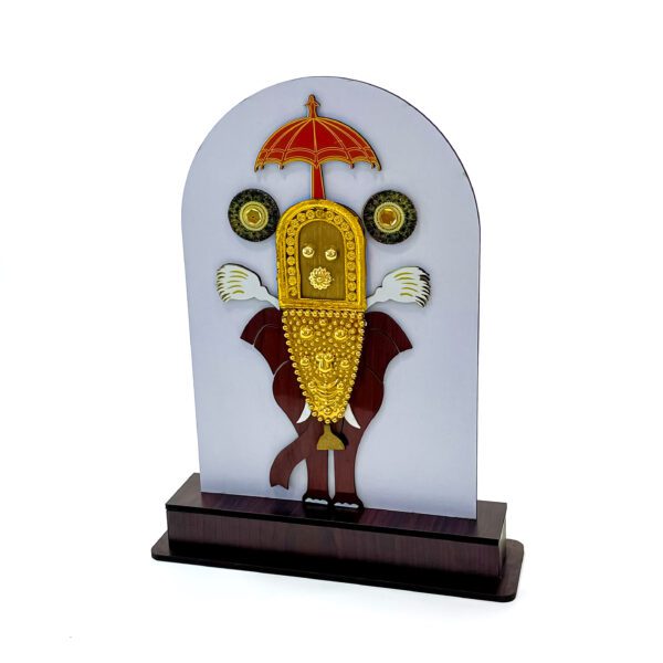 The traditional Pooram memento featuring an elephant with thidambu and Nettipattam - Image 2