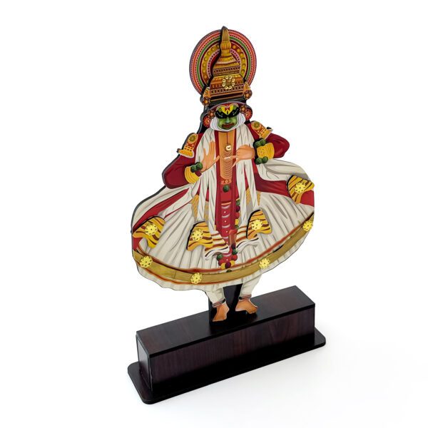 Handcrafted Kathakali full-stand with dancing form and vibrant colors - (23 x 13 x 6 cm) - Image 2