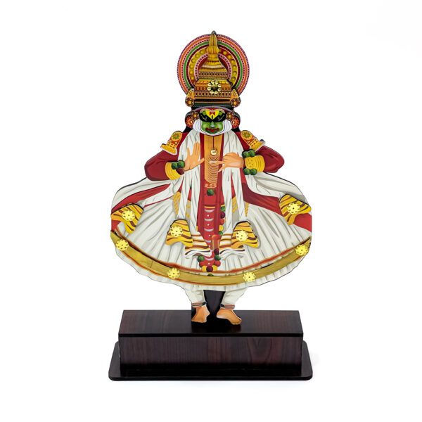 Handcrafted Kathakali full-stand with dancing form and vibrant colors - (23 x 13 x 6 cm) - Image 4