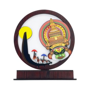 Eye-catching home decor featured a Kathakali and Vallamkali design (10.2 x 9.05 x 2.5 Inches)