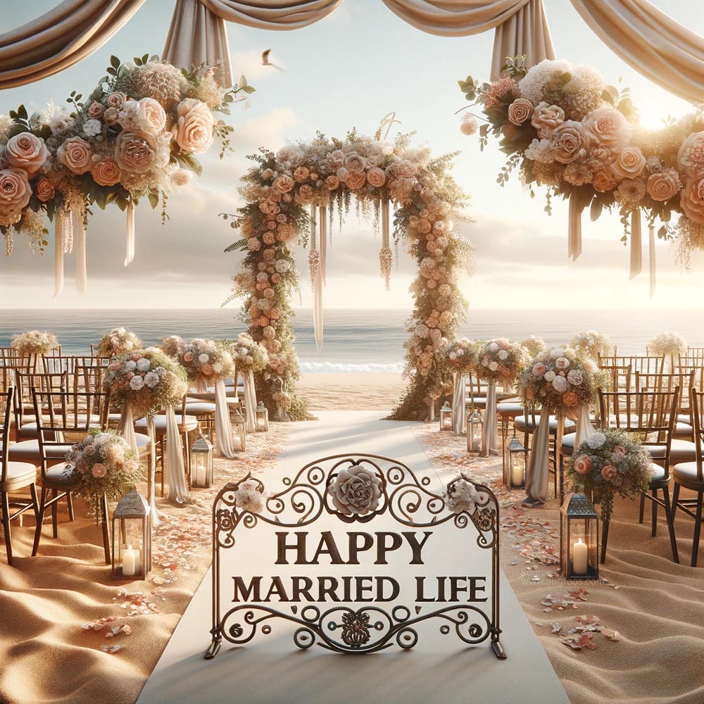 image of a lavishly decorated beach wedding scene India's Favourite Online Gift Shop