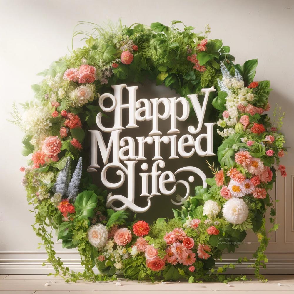 realistic image with the message Happy Married Life 2 India's Favourite Online Gift Shop