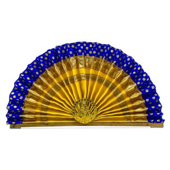 Festive charm: Blue and Yellow Thiru Udayada for Vishu Kani display (H 6.5 x L 12 inch)