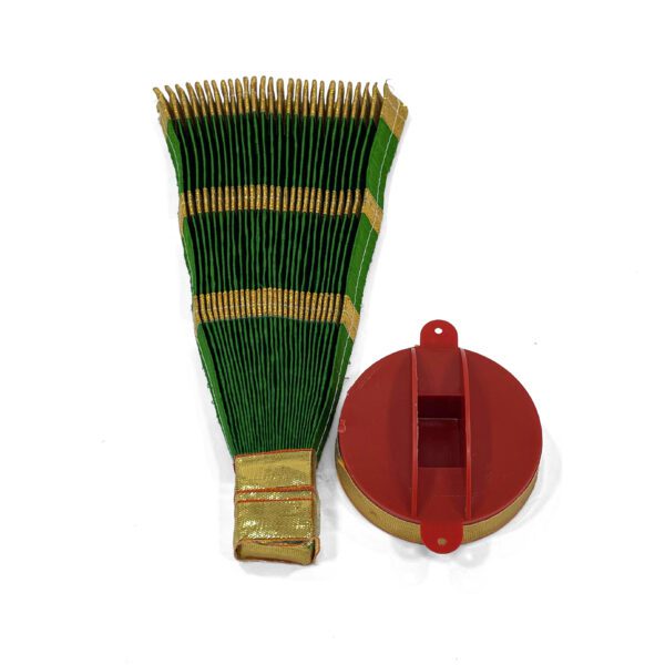 Green color thiru udayada with(Height-9 inches) Kasavu border for Vishu Kani or wedding thalam - Image 2