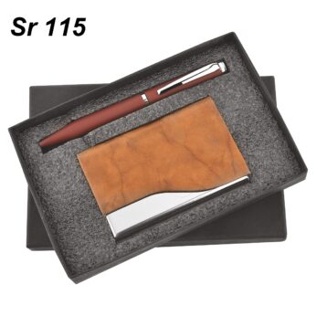 Executive Customized Diary and Pen Gift Set | Metal & Leather | L-15cm x H-21cm