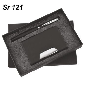 Elegant Metal and Leather Gift Set: L-15cm x W-17cm x H-4cm