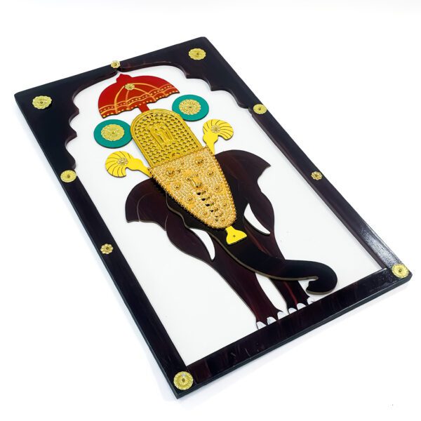 Kerala pooram frame with exquisite detailing of elephant ( H 19 x L 11.5 x W 0.5 inch) - Image 3