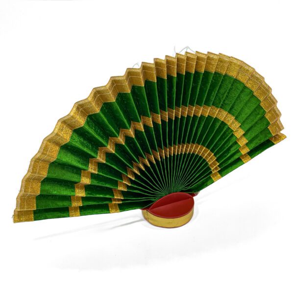 Green color thiru udayada with(Height-9 inches) Kasavu border for Vishu Kani or wedding thalam - Image 4