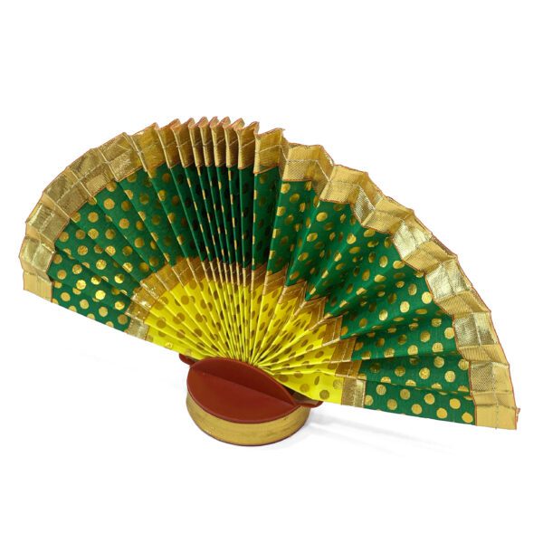 Elegant Multi color ThiruUdayada(Height- 7inch) with stand (yellow ,golden &green) - Image 2