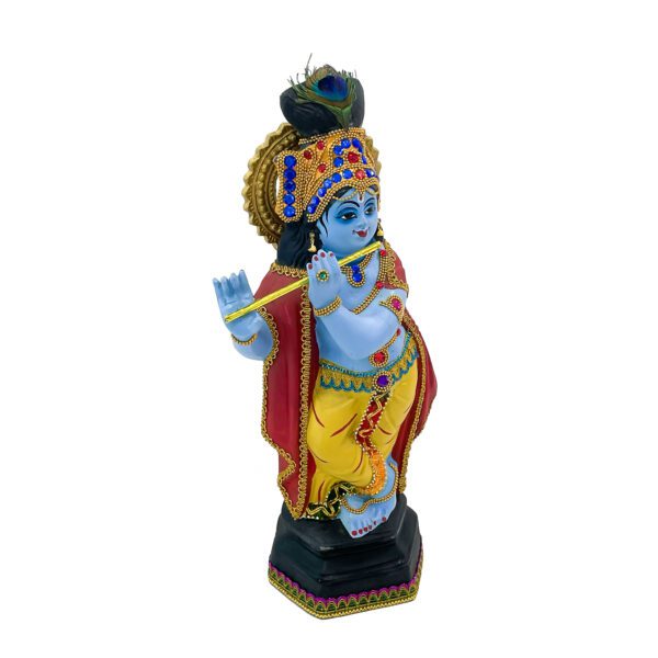 Sacred Lord Krishna statue for home decoration and Vishu Kani Decor (H 21.2 x L 8.2 x W 6 -inch) - Image 2