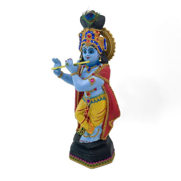 Sacred Lord Krishna statue for home decoration and Vishu Kani Decor (H 21.2 x L 8.2 x W 6 -inch) - Image 3