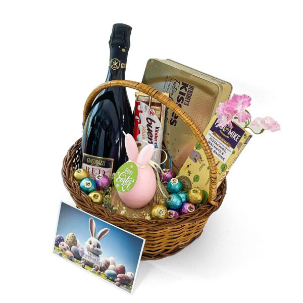 Blissful easter egg gift hamper filled with sparkling grape juice, chocolates, and more - Image 2