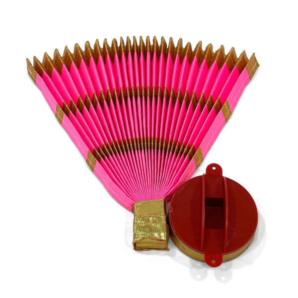 Vibrant Flurescent Pink Color (9inch- Height) Thiru Udayada with Stand - Add Elegance to Your Attire - Image 4