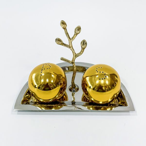 Pure brass salt and pepper shaker set (Height - 4.8 inches, 128gm) - Image 3