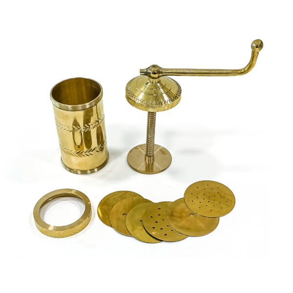 Exquisite Brass Sev Sancha diamond machine with 6 pattern discs (Height - 7 Inches, 686 gm) - Image 4