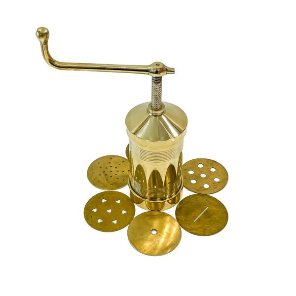 Traditional Brass Sev Sancha machine/ Chakli/Idiyappam maker (Height - 7.5 Inch, 900 gm) - Image 5