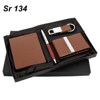 Elegant Leather wallet, pen ,keychain and cardholder Gift Set | 7-inch Dimensions