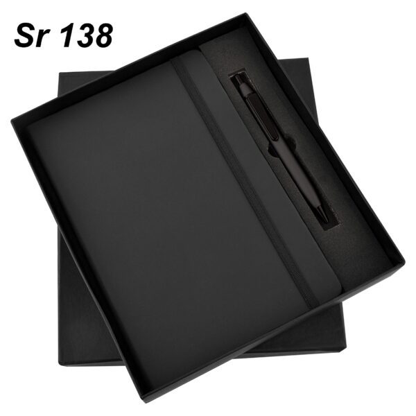 Black diary and pen gift set