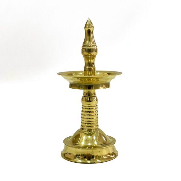 South Indian Brass Nilavilakku miniature for Pooja rituals and Festivities (H 4.5 x L 1.8 x W 1.8 Inch) - Image 2