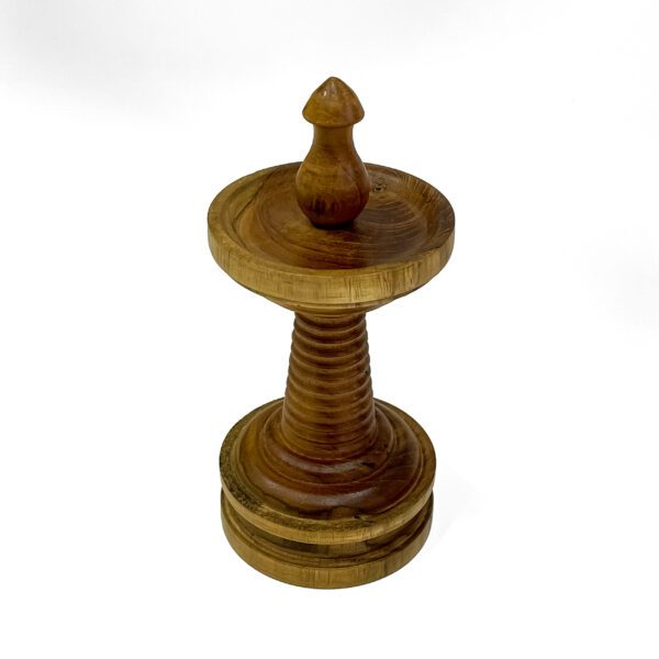 Enchanting Glow: Discover the Timeless Charm of our Wooden Nilavilaku (8inch Height) - Image 2