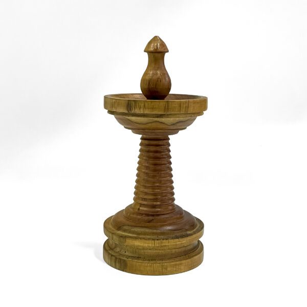 Enchanting Glow: Discover the Timeless Charm of our Wooden Nilavilaku (8inch Height) - Image 3