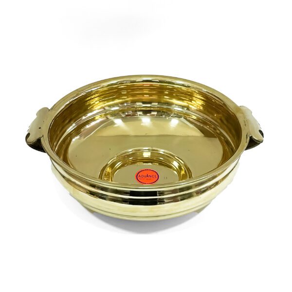 South Indian Brass uruli bowl for your festive and home decorations (H 3 x L 13.5 x W 11inch) - Image 3