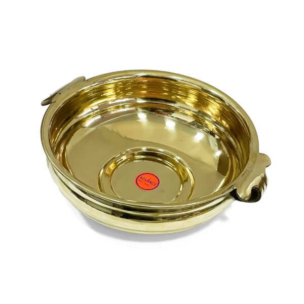 South Indian Brass uruli bowl for your festive and home decorations (H 3 x L 13.5 x W 11inch) - Image 2